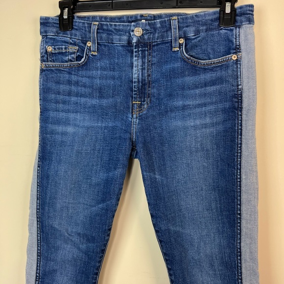 7 for all mankind Two Tone Denim Ankle Skinny Jeans, 31 - Picture 4 of 7